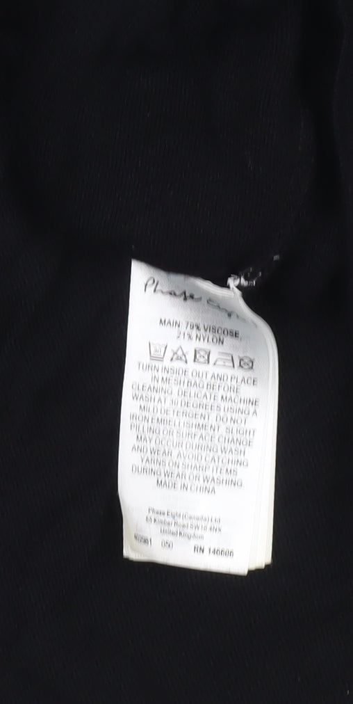 Phase Eight Women’s Black Beaded Pullover Jumper UK 8