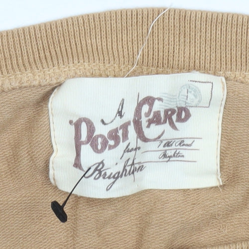 A Postcard From Brighton Womens Beige Sequin Heart Sweatshirt Size M
