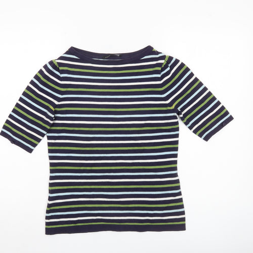 Laura Ashley Womens Multicoloured Striped Boat Neck Jumper UK10