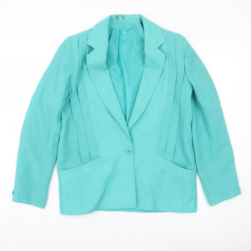 Whispers Women Green Size 10 Single-Breasted Blazer Jacket