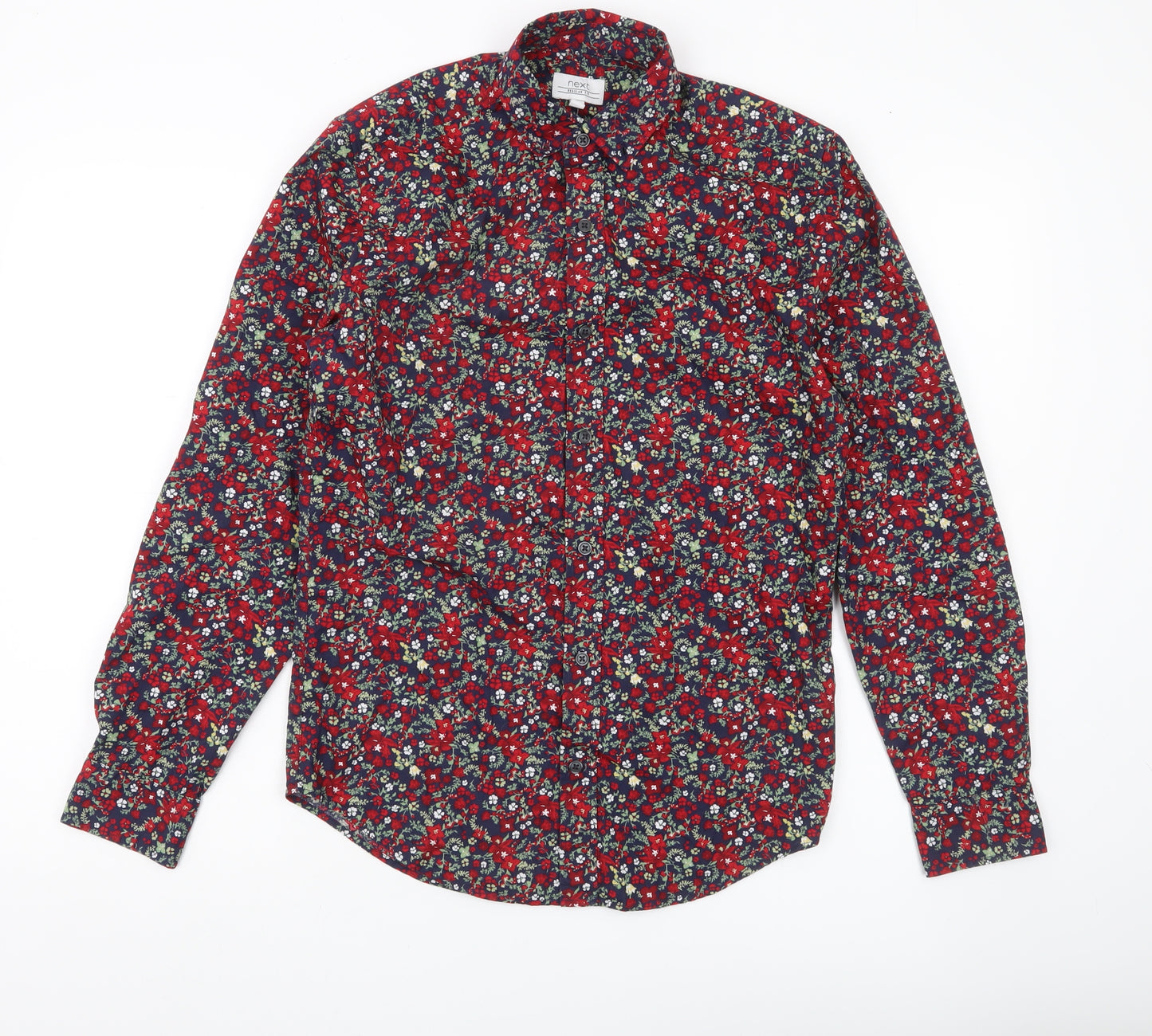 Next Mens XS Multicoloured Floral Button-Up Long Sleeve Shirt