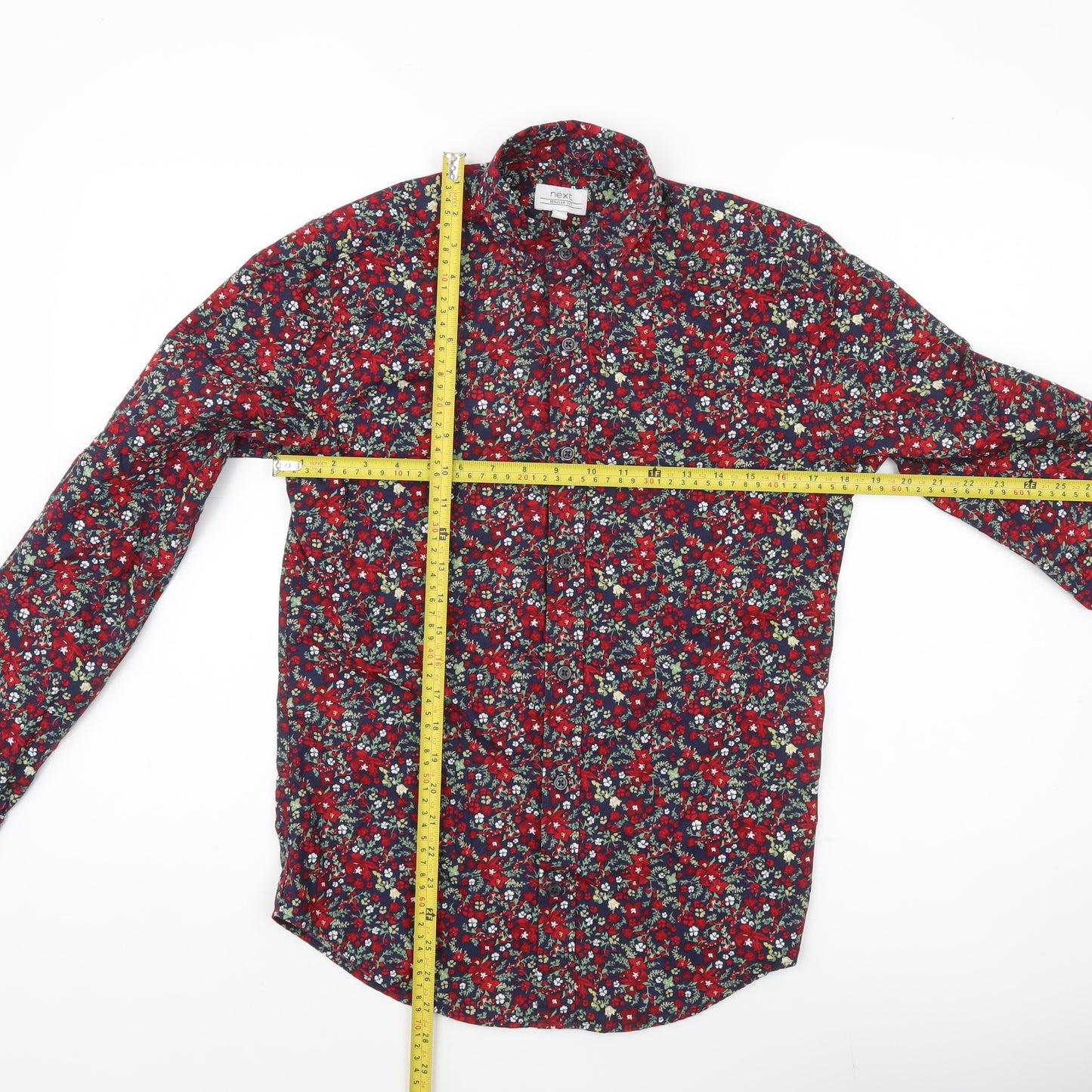 Next Mens XS Multicoloured Floral Button-Up Long Sleeve Shirt