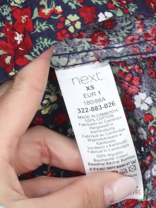 Next Mens XS Multicoloured Floral Button-Up Long Sleeve Shirt