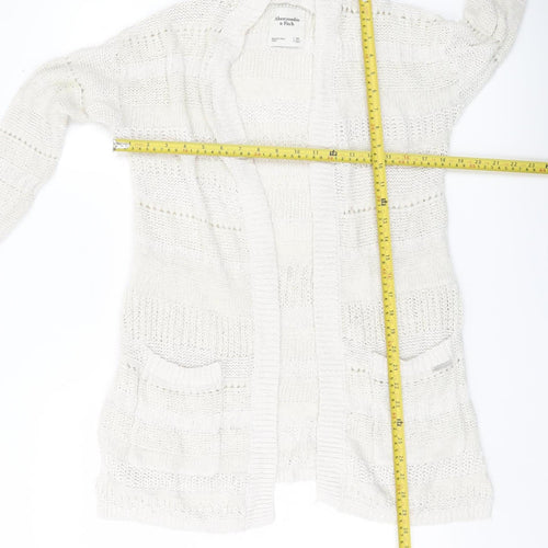 Abercrombie & Fitch Women’s Ivory XS Open Knit Long Sleeve Cardigan