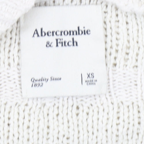Abercrombie & Fitch Women’s Ivory XS Open Knit Long Sleeve Cardigan