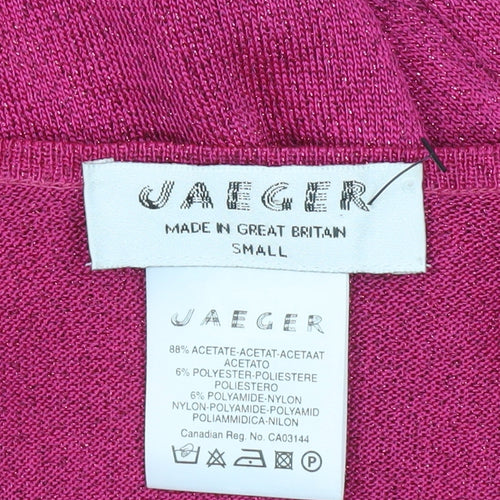 Jaeger Women’s Pink Scoop Neck Slim Fit Pullover Jumper Size S