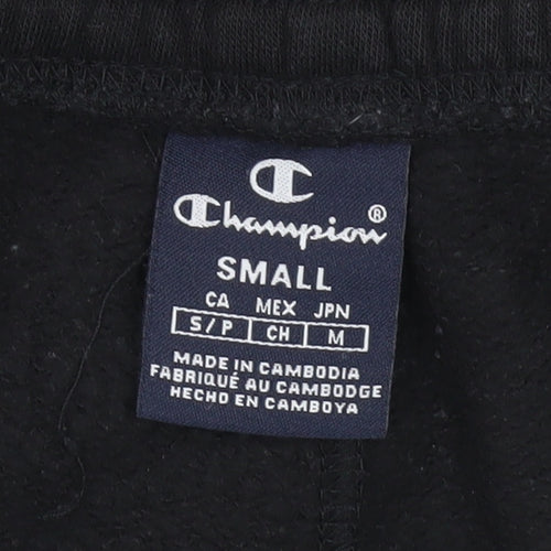 Champion Men's Black Jogger Sweatpants Small Logo Zip Pockets