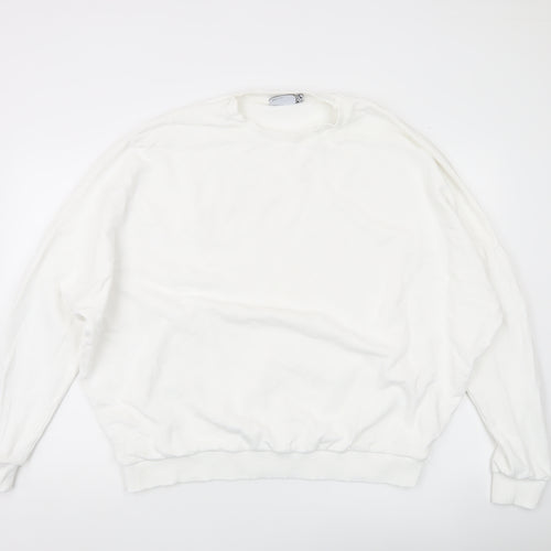 ASOS DESIGN Women’s White Crew Neck Pullover Sweatshirt Size L