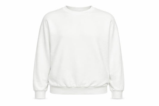 Front view of ASOS DESIGN Women’s White Crew Neck Pullover Sweatshirt, size L