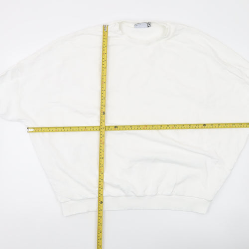 ASOS DESIGN Women’s White Crew Neck Pullover Sweatshirt Size L