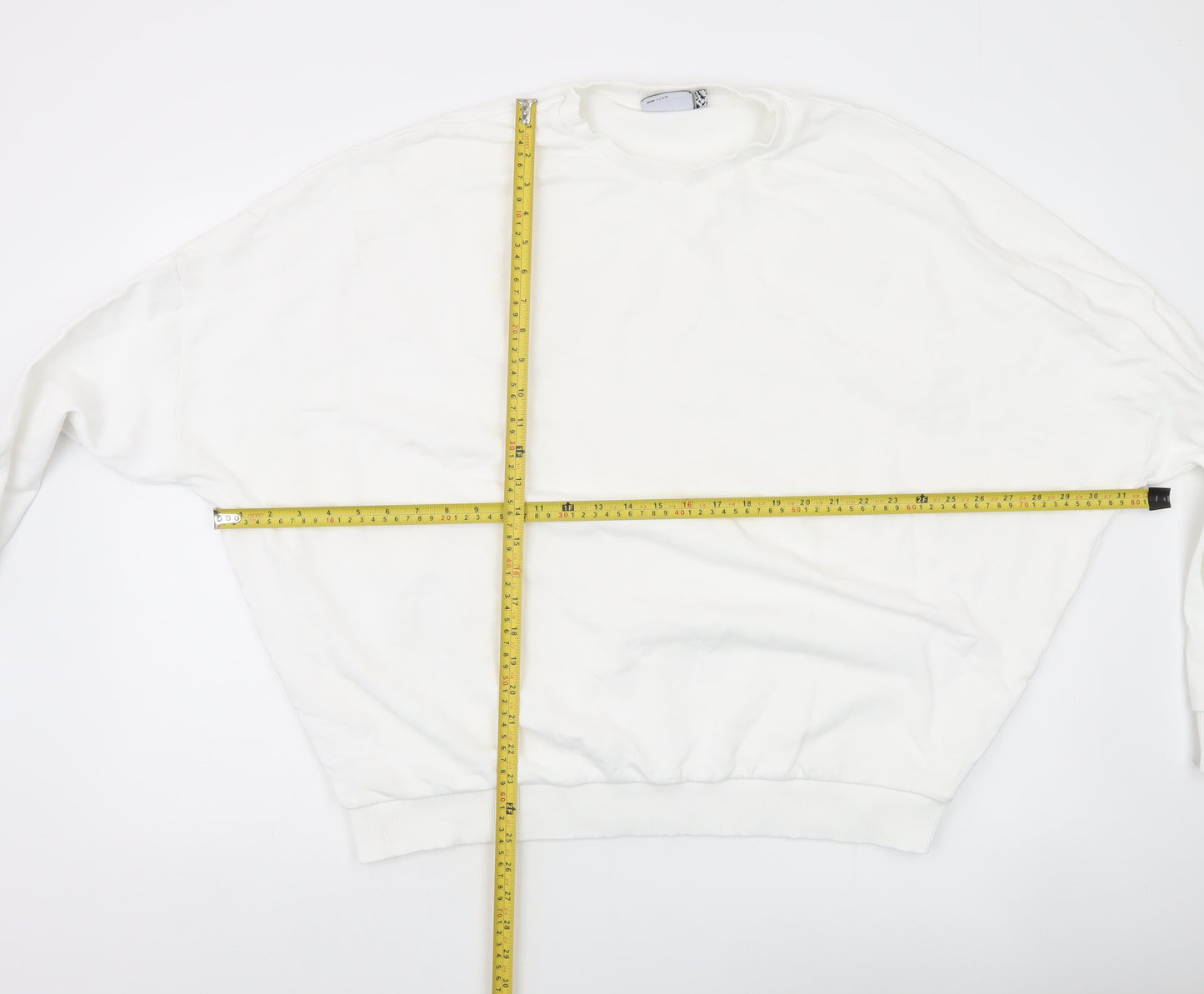 ASOS DESIGN Women’s White Crew Neck Pullover Sweatshirt Size L