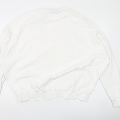 ASOS DESIGN Women’s White Crew Neck Pullover Sweatshirt Size L