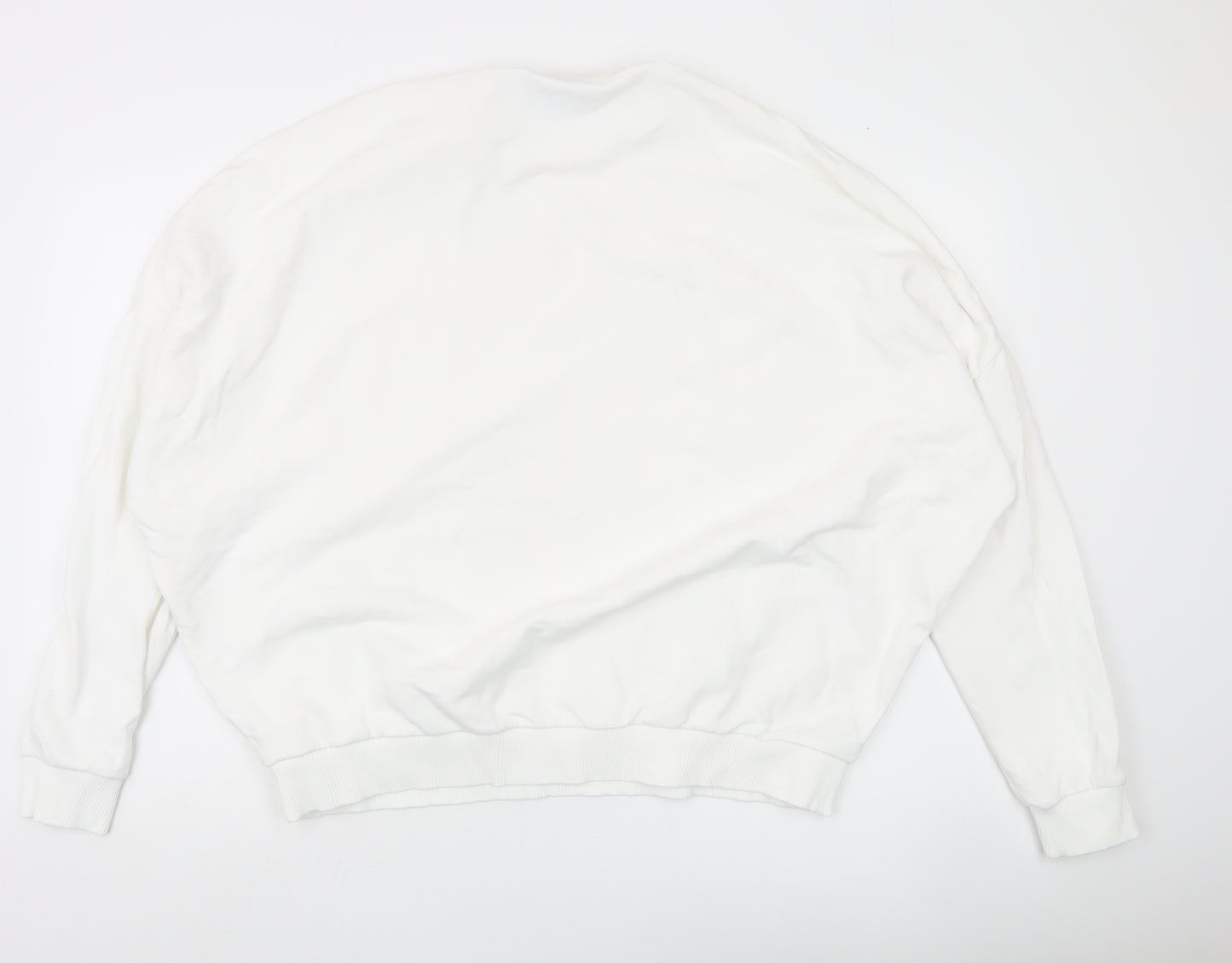 ASOS DESIGN Women’s White Crew Neck Pullover Sweatshirt Size L