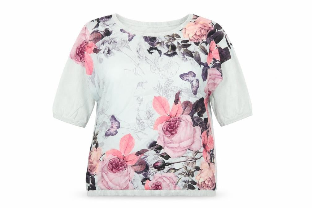 Front view of Phase Eight women’s multicoloured floral jumper, size S