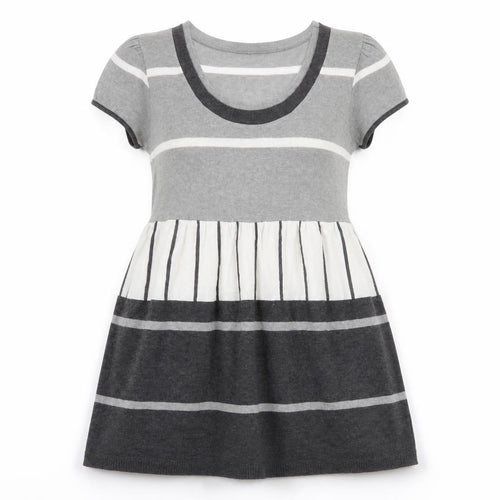 James Lakeland Women’s Grey Striped Tunic Jumper Size 14 Short Sleeve Knit