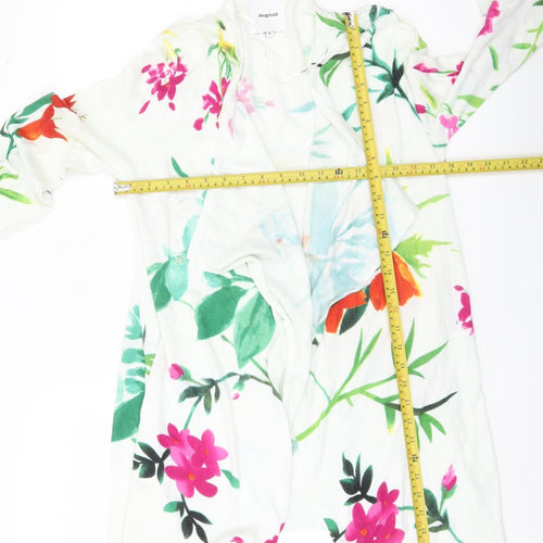 Desigual Womens Multicoloured Floral Cardigan M Lightweight Knit