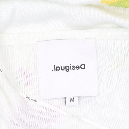 Desigual Womens Multicoloured Floral Cardigan M Lightweight Knit