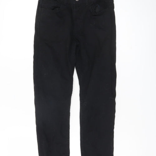 H&M Boys Black Relaxed Fit Chino Trousers Age 9 Years Cotton School