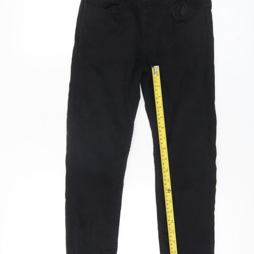 H&M Boys Black Relaxed Fit Chino Trousers Age 9 Years Cotton School