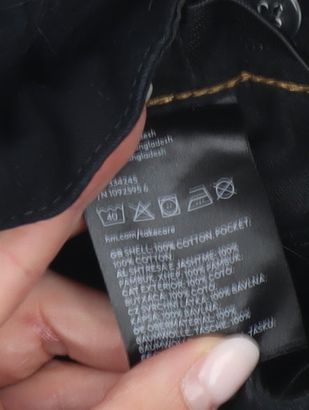 H&M Boys Black Relaxed Fit Chino Trousers Age 9 Years Cotton School