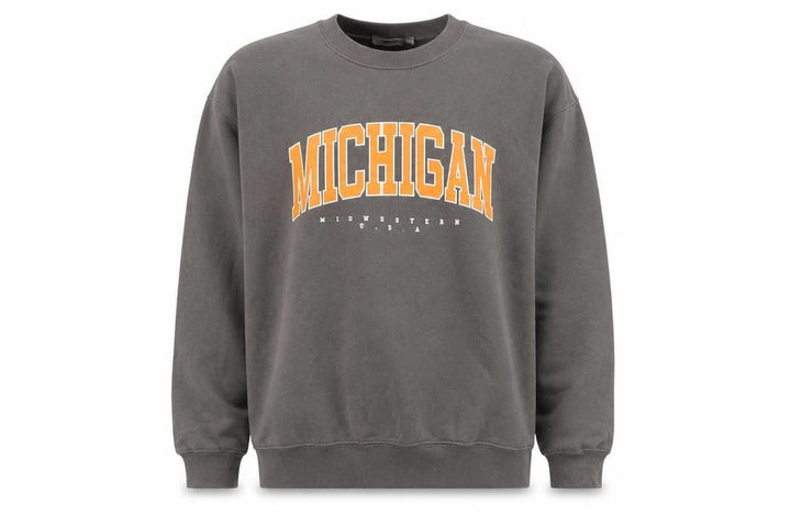 Missguided Unisex Grey College Michigan Sweatshirt Size L Crew Neck