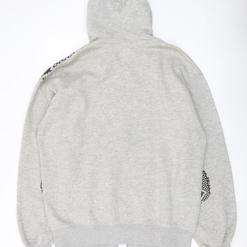 USA Apparel Mens Grey XL Full Zip Hoodie Geometric Print