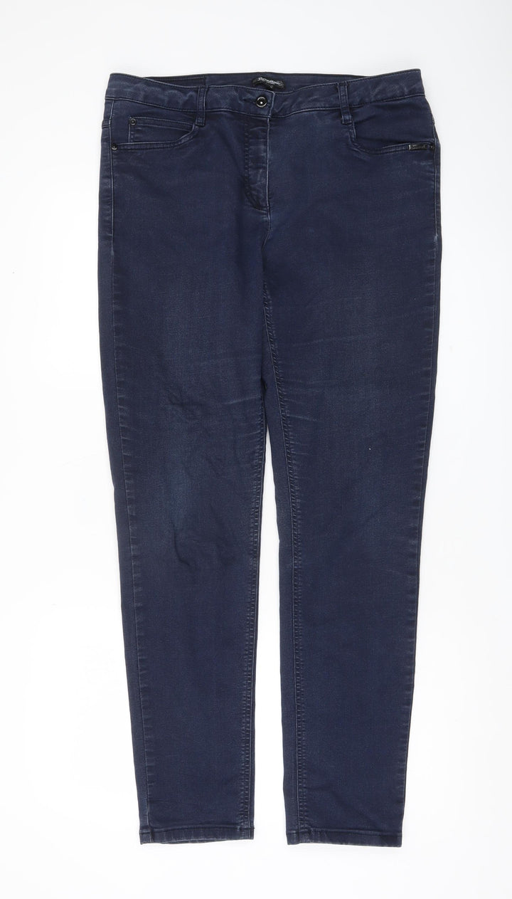 Branatex Women’s Blue Skinny Jeans Size 14 Slim Fit Stretch Denim