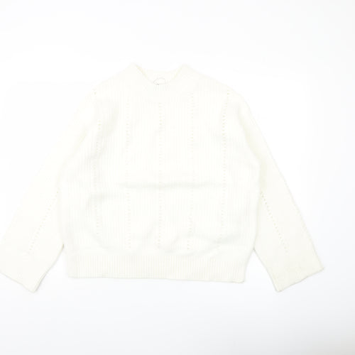 Marks and Spencer Women’s Ivory Chunky Knit Mock Neck Jumper M