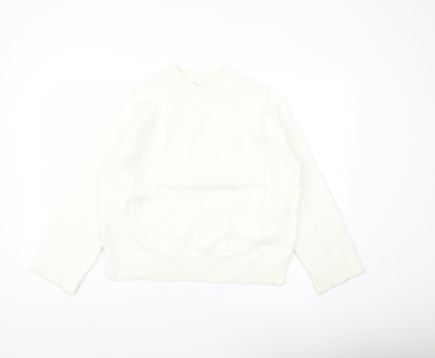 Marks and Spencer Women’s Ivory Chunky Knit Mock Neck Jumper M