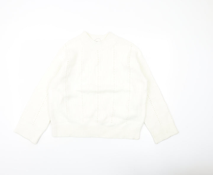 Marks and Spencer Women’s Ivory Chunky Knit Mock Neck Jumper M