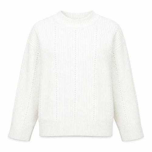 Marks and Spencer Women’s Ivory Chunky Knit Mock Neck Jumper M