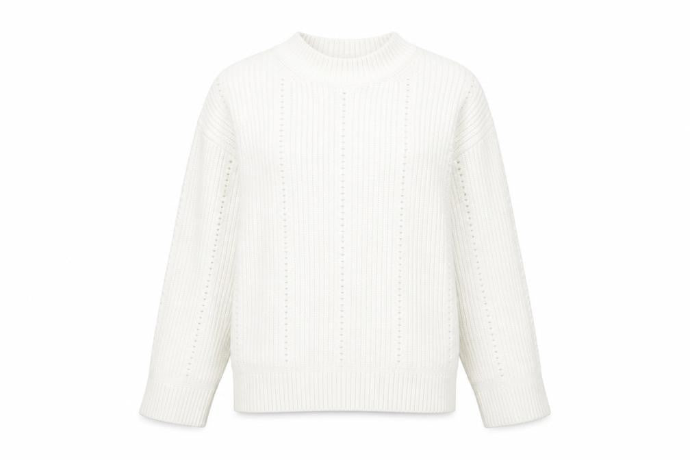 Marks and Spencer Women’s Ivory Chunky Knit Mock Neck Jumper M