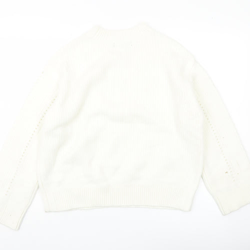 Marks and Spencer Women’s Ivory Chunky Knit Mock Neck Jumper M