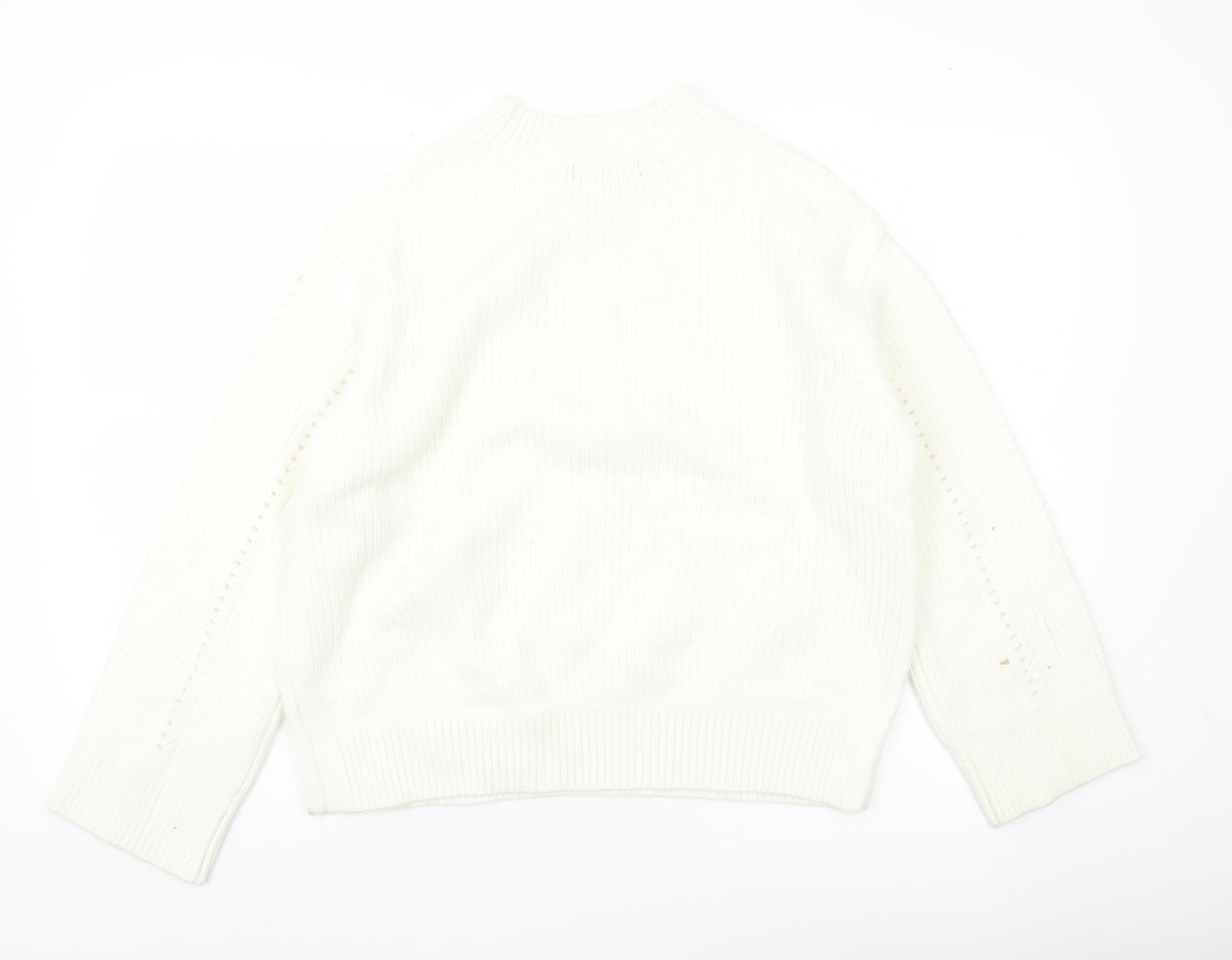 Marks and Spencer Women’s Ivory Chunky Knit Mock Neck Jumper M