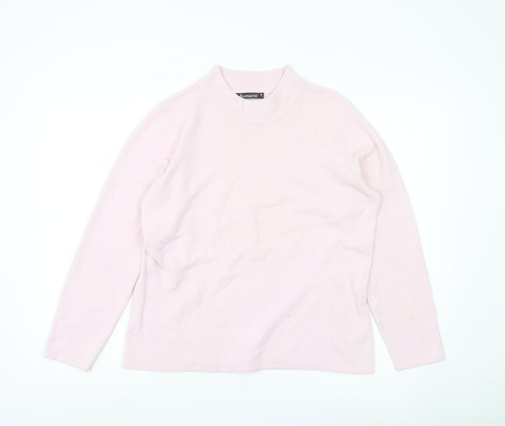Bonmarché Women’s Pink Mock Neck Pullover Jumper Size M