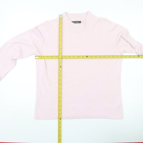 Bonmarché Women’s Pink Mock Neck Pullover Jumper Size M