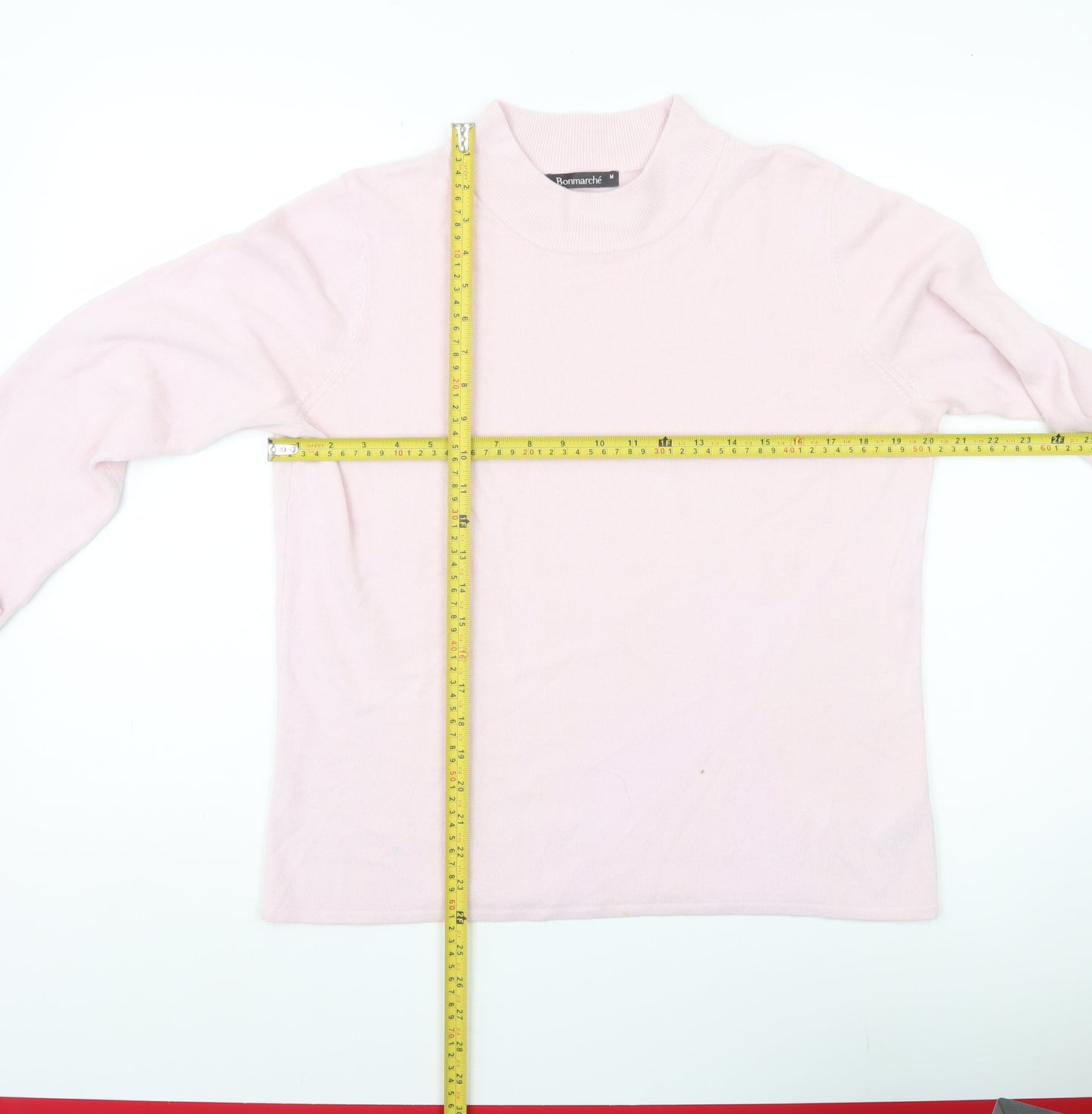 Bonmarché Women’s Pink Mock Neck Pullover Jumper Size M