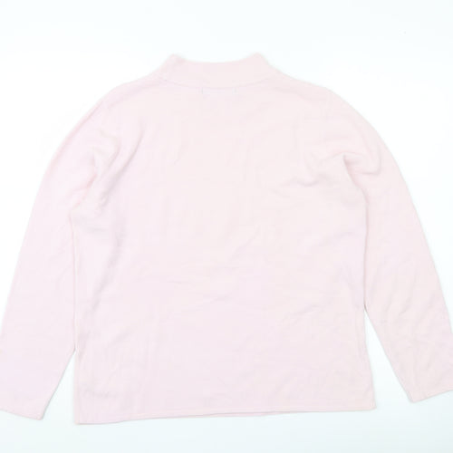 Bonmarché Women’s Pink Mock Neck Pullover Jumper Size M