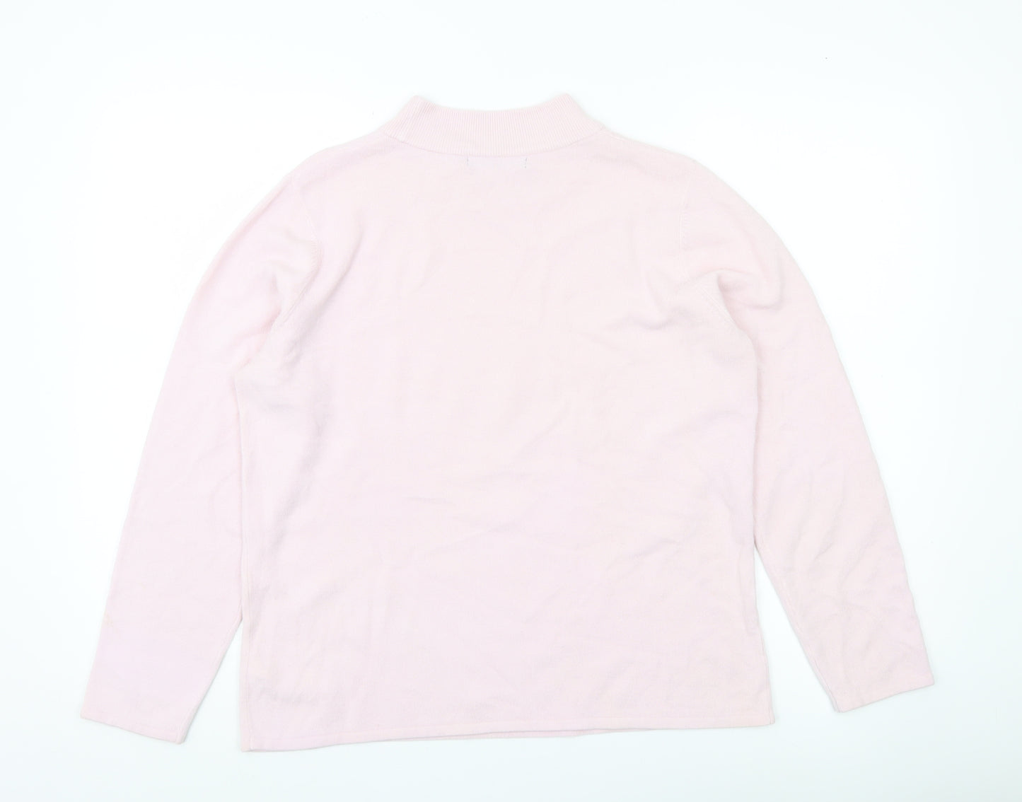 Bonmarché Women’s Pink Mock Neck Pullover Jumper Size M