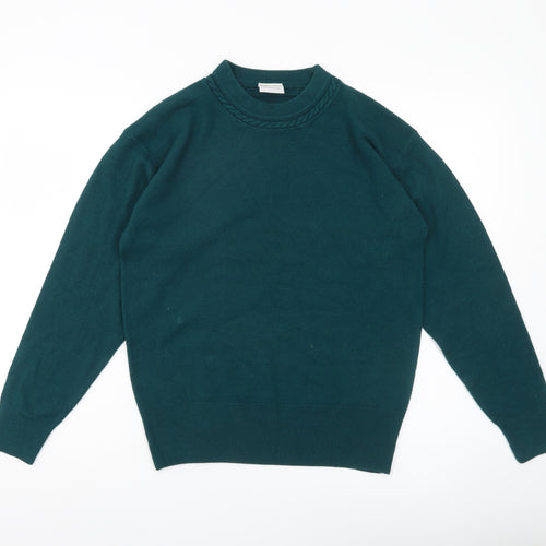 Eastex Womens Green Acrylic Pullover Jumper Medium Crew Neck Long Sleeve