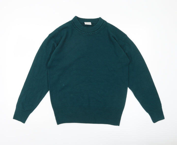 Eastex Womens Green Acrylic Pullover Jumper Medium Crew Neck Long Sleeve