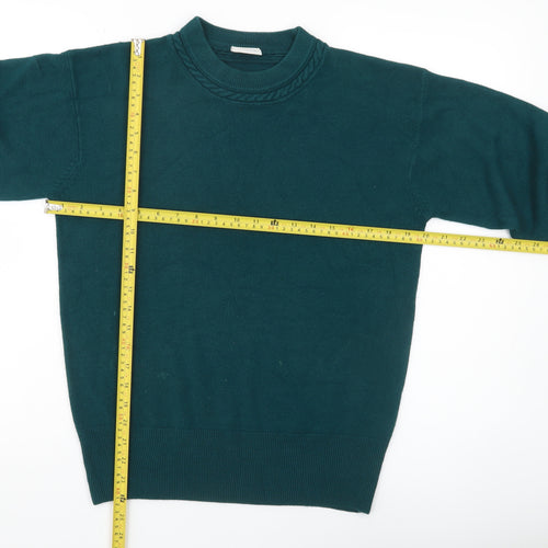 Eastex Womens Green Acrylic Pullover Jumper Medium Crew Neck Long Sleeve