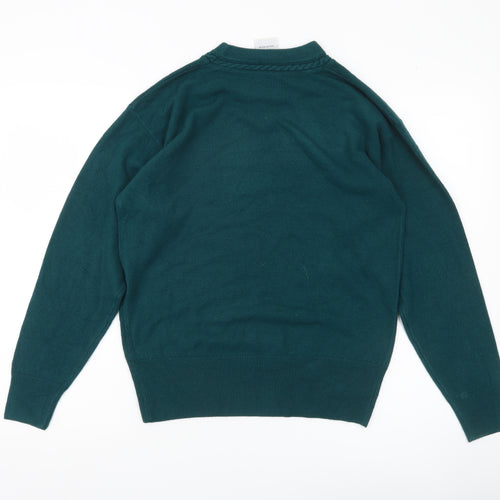 Eastex Womens Green Acrylic Pullover Jumper Medium Crew Neck Long Sleeve