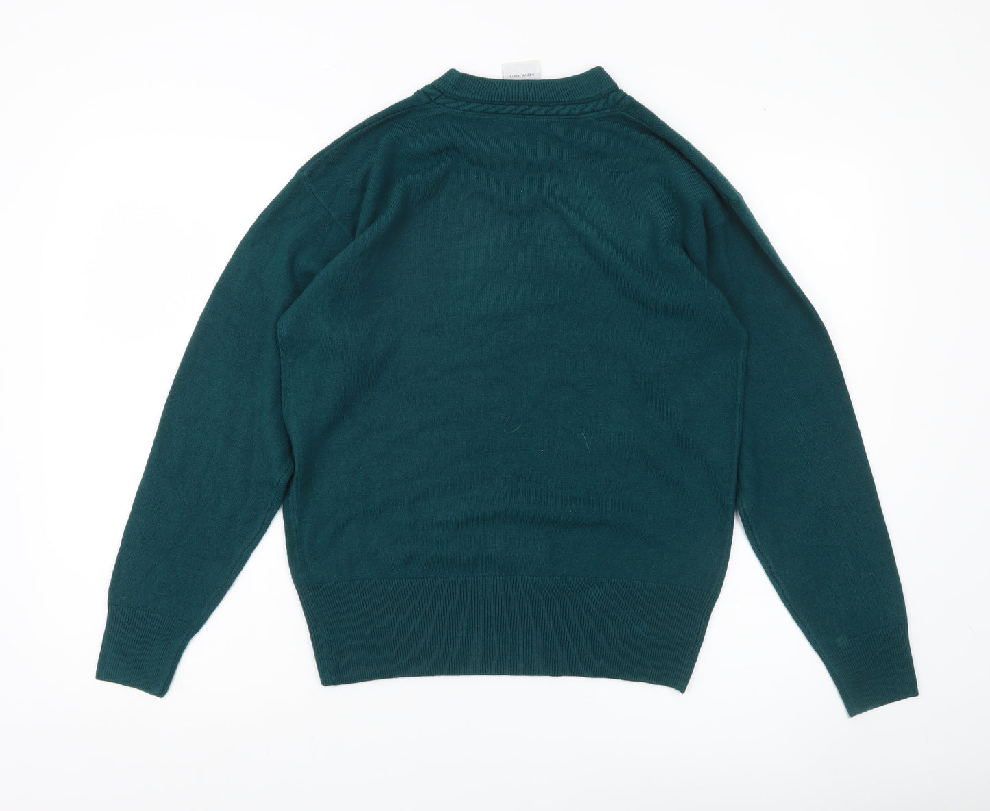 Eastex Womens Green Acrylic Pullover Jumper Medium Crew Neck Long Sleeve