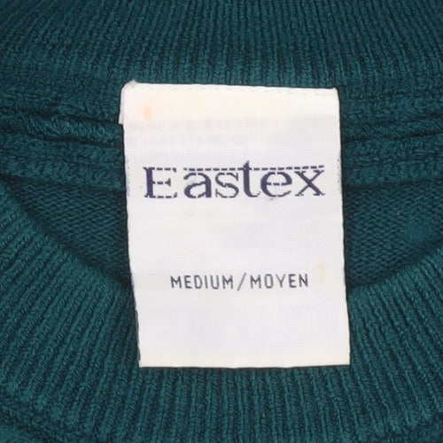 Eastex Womens Green Acrylic Pullover Jumper Medium Crew Neck Long Sleeve