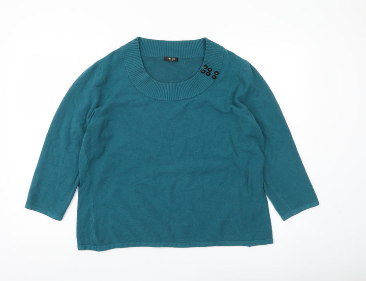 Precis Petite Women's Green XL Scoop Neck Pullover Jumper
