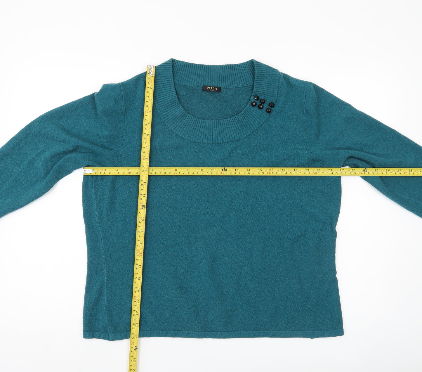 Precis Petite Women's Green XL Scoop Neck Pullover Jumper