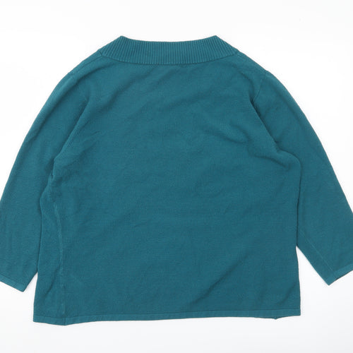 Precis Petite Women's Green XL Scoop Neck Pullover Jumper