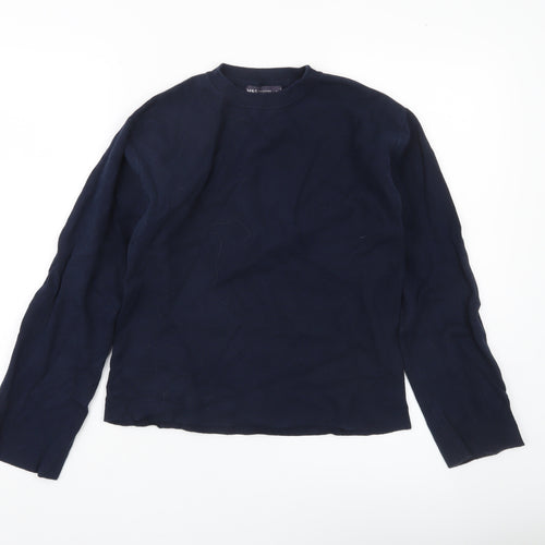 Marks and Spencer Womens Small Navy Blue Cotton Pullover Jumper