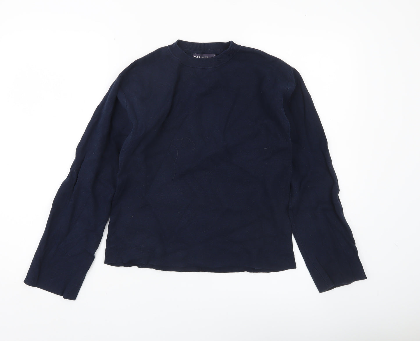 Marks and Spencer Womens Small Navy Blue Cotton Pullover Jumper